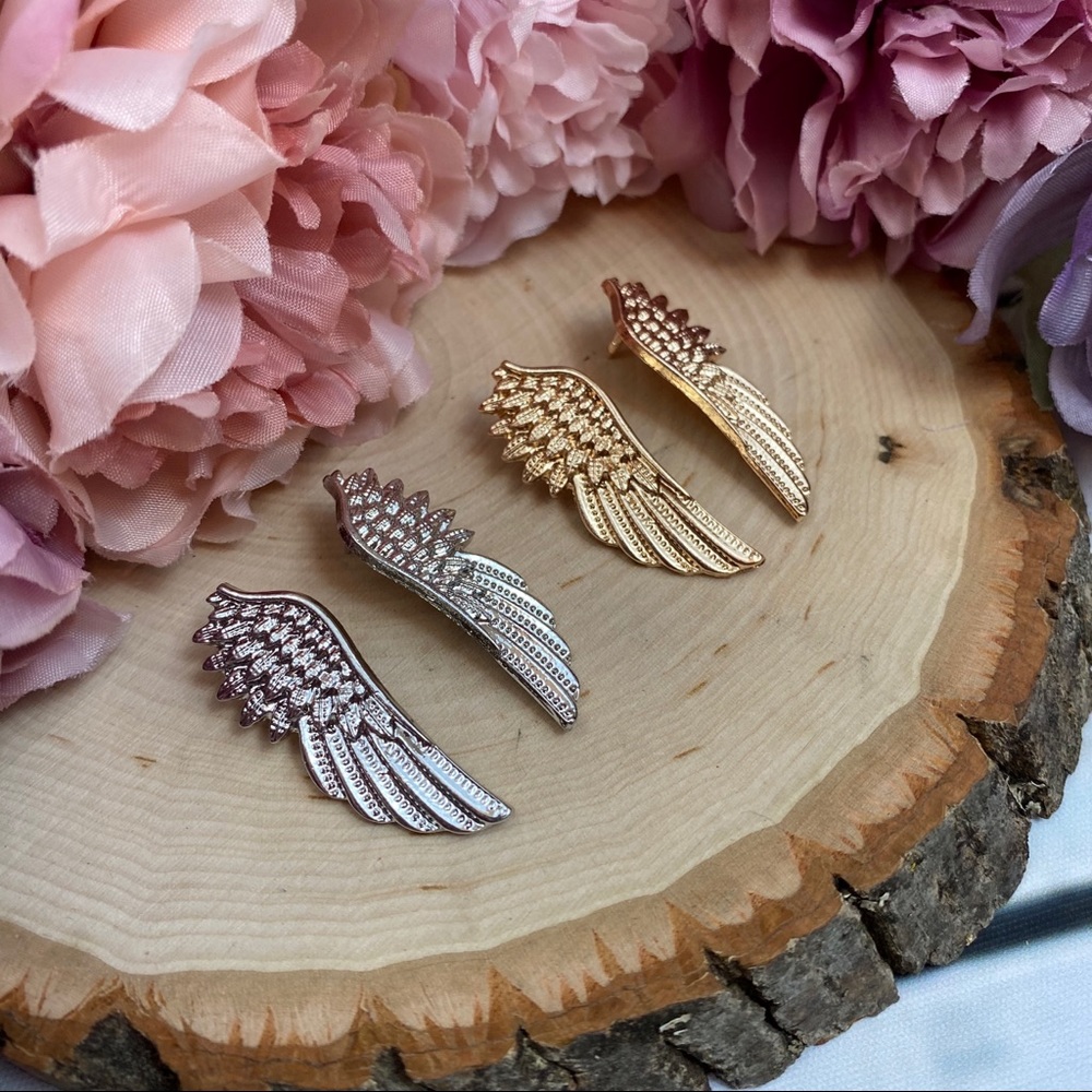 Angel Wings Feather Shirt Collar Suit Pin Brooch - Picture 7 of 14